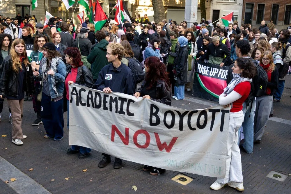 Belgian Universities Protest the Fate of 13 Gaza Students