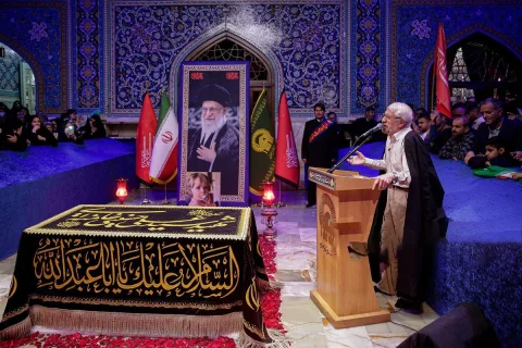 مراسم مرثیه سرایی در جوار مزار رهبر شهید انقلاب برگزار شد