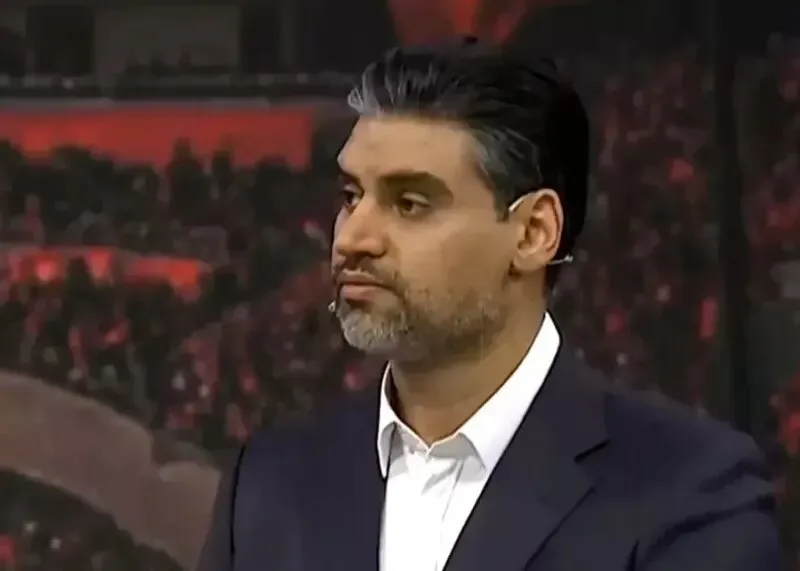 حضور پیمان حدادی در سکوهای ورزشگاه شهرقدس در دیدار پرسپولیس